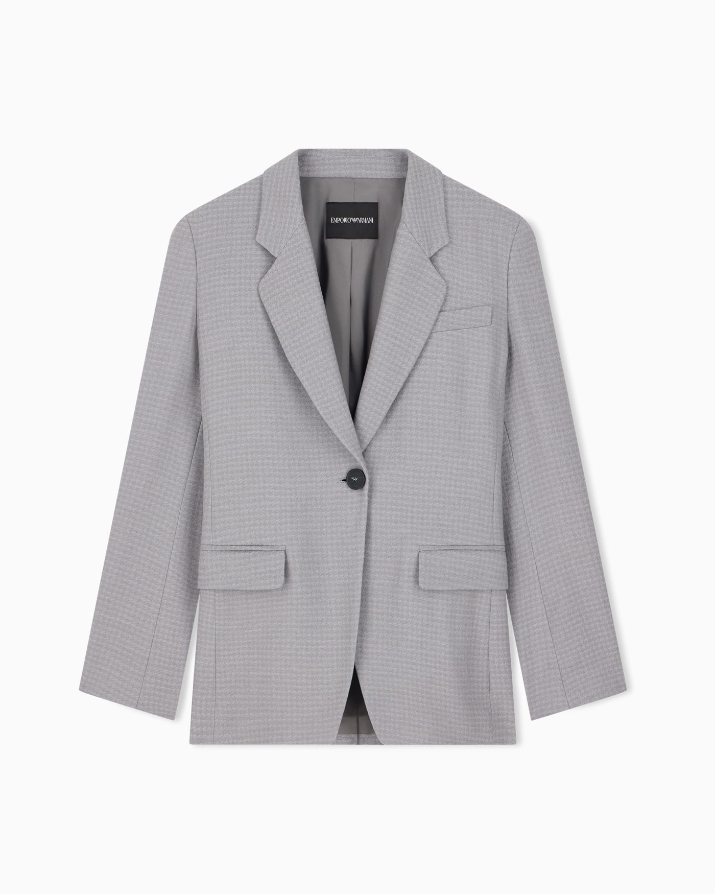 Houndstooth blazer in a viscose and virgin wool blend