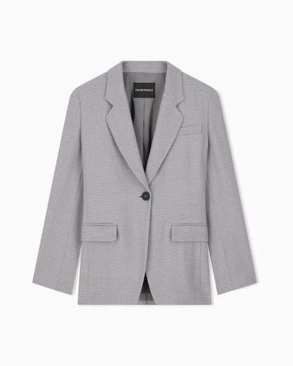 Houndstooth blazer in a viscose and virgin wool blend