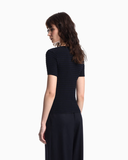 Slim-fit striped jacquard jersey shirt Signature Capsule