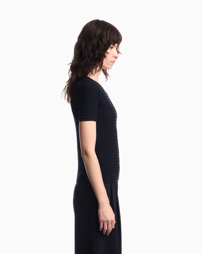 Slim-fit striped jacquard jersey shirt Signature Capsule