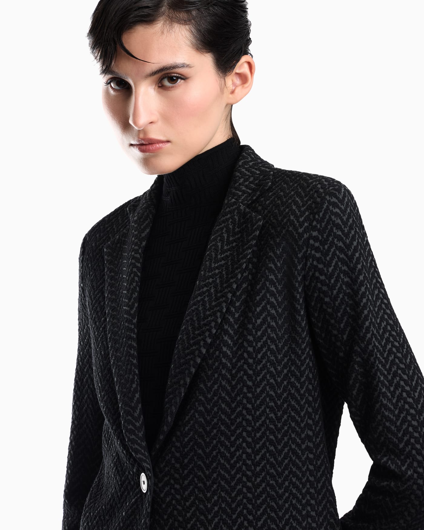 Chevron jacquard jersey jacket Signature Capsule