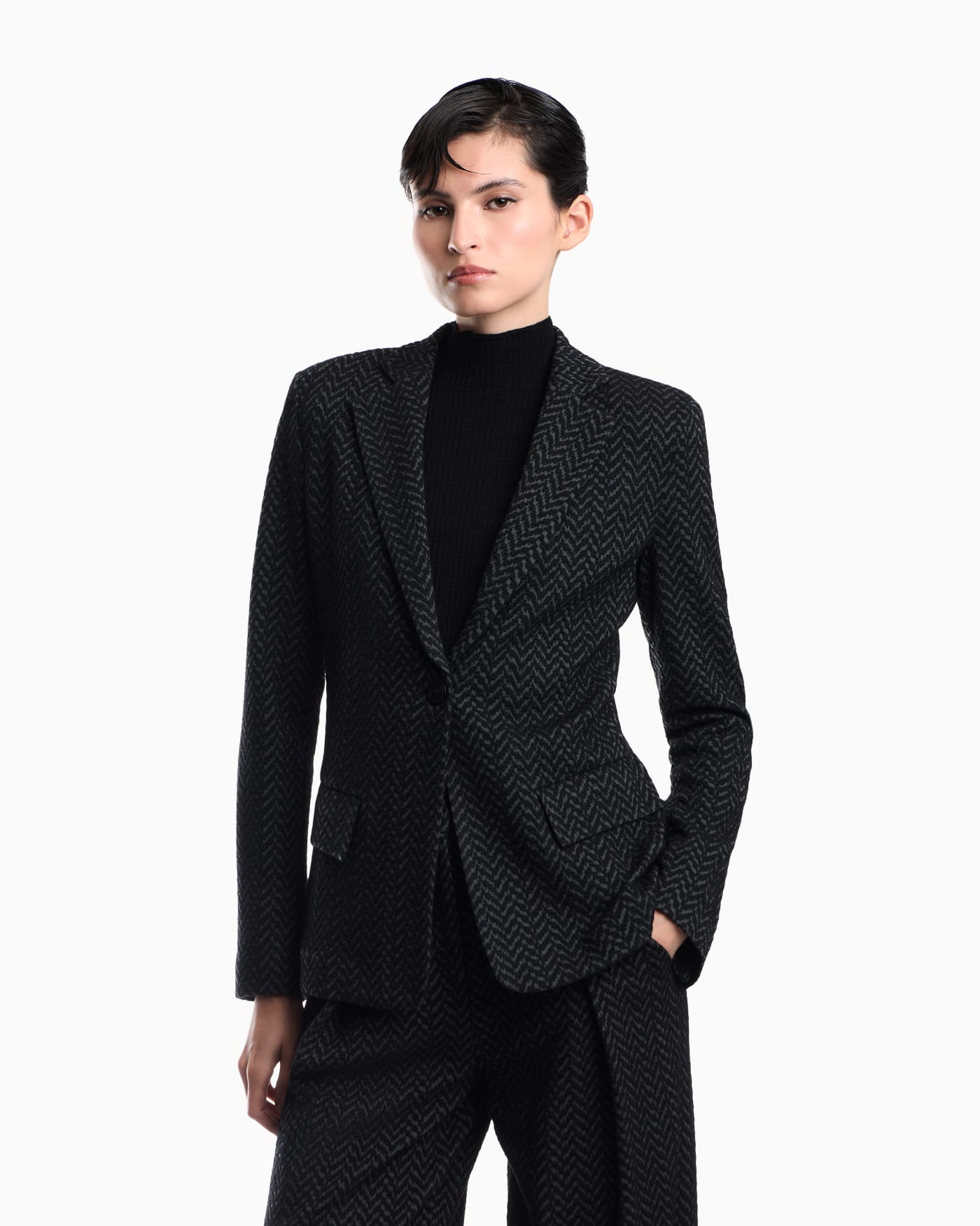 Chevron jacquard jersey jacket Signature Capsule