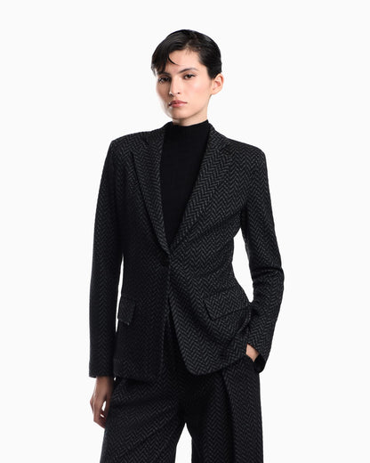 Chevron jacquard jersey jacket Signature Capsule