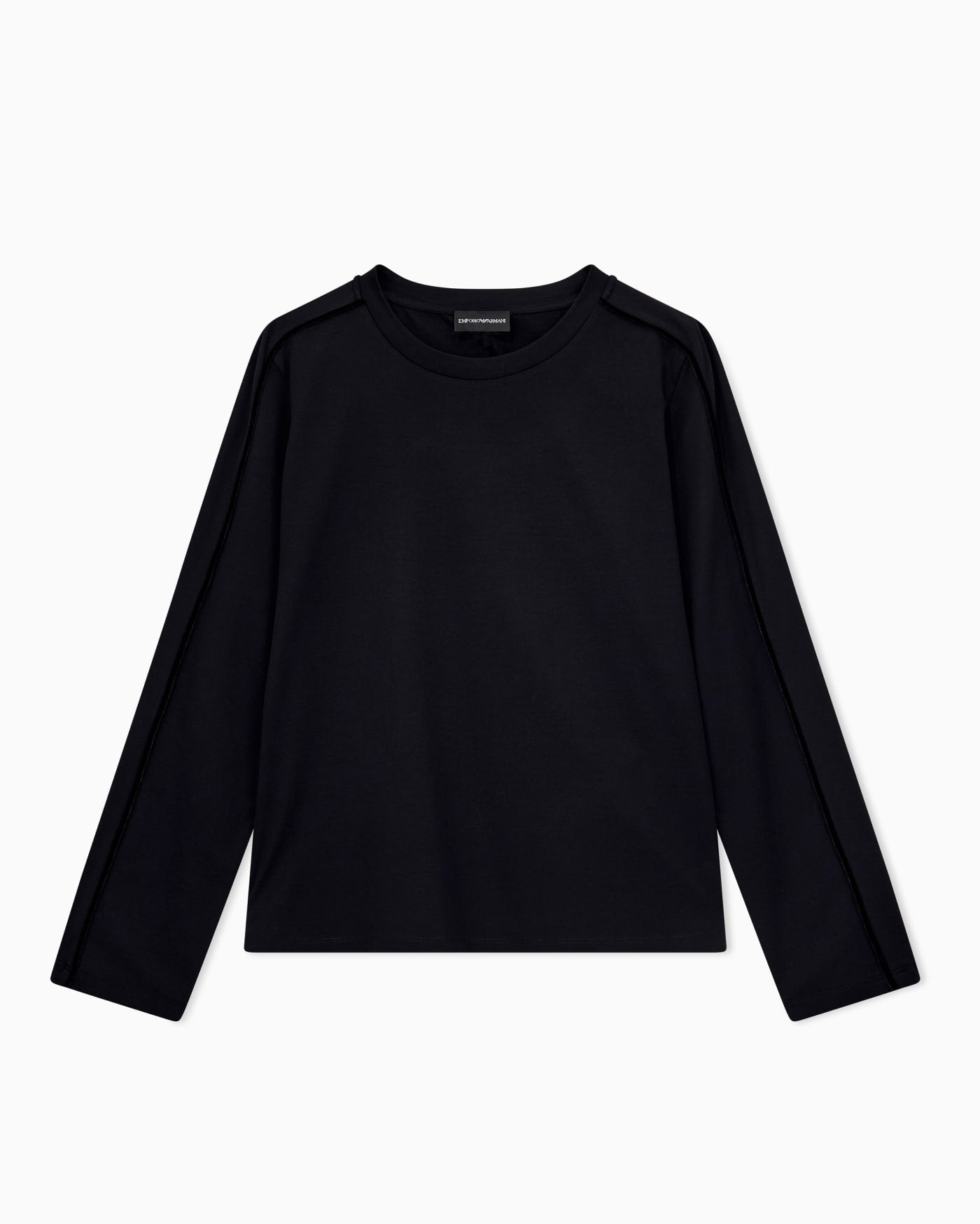 Mercerized jersey shirt with chenille tape Travel Essential