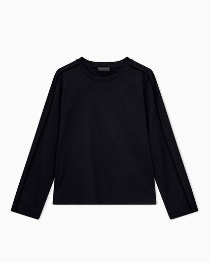 Mercerized jersey shirt with chenille tape Travel Essential