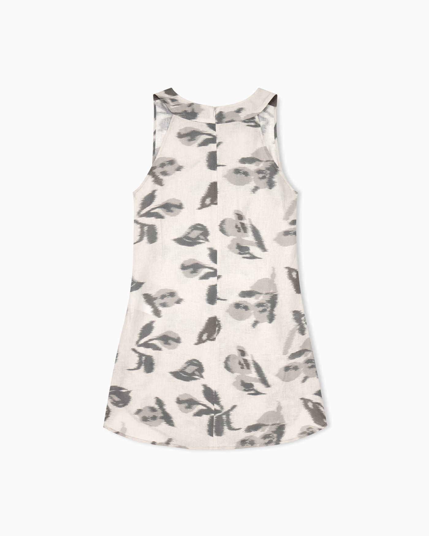 Linen top with a chiné flower print and concealed back zip
