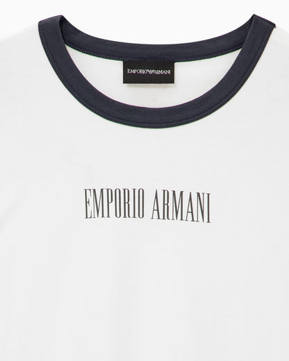 Cotton jersey T-shirt with front logo and contrasting trim