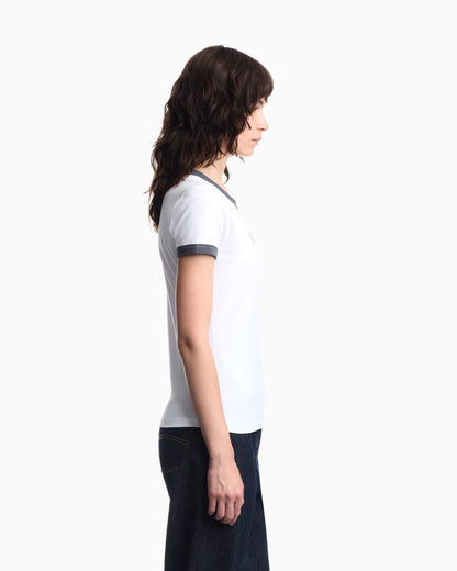 Cotton jersey T-shirt with front logo and contrasting trim