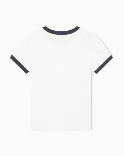 Cotton jersey T-shirt with front logo and contrasting trim