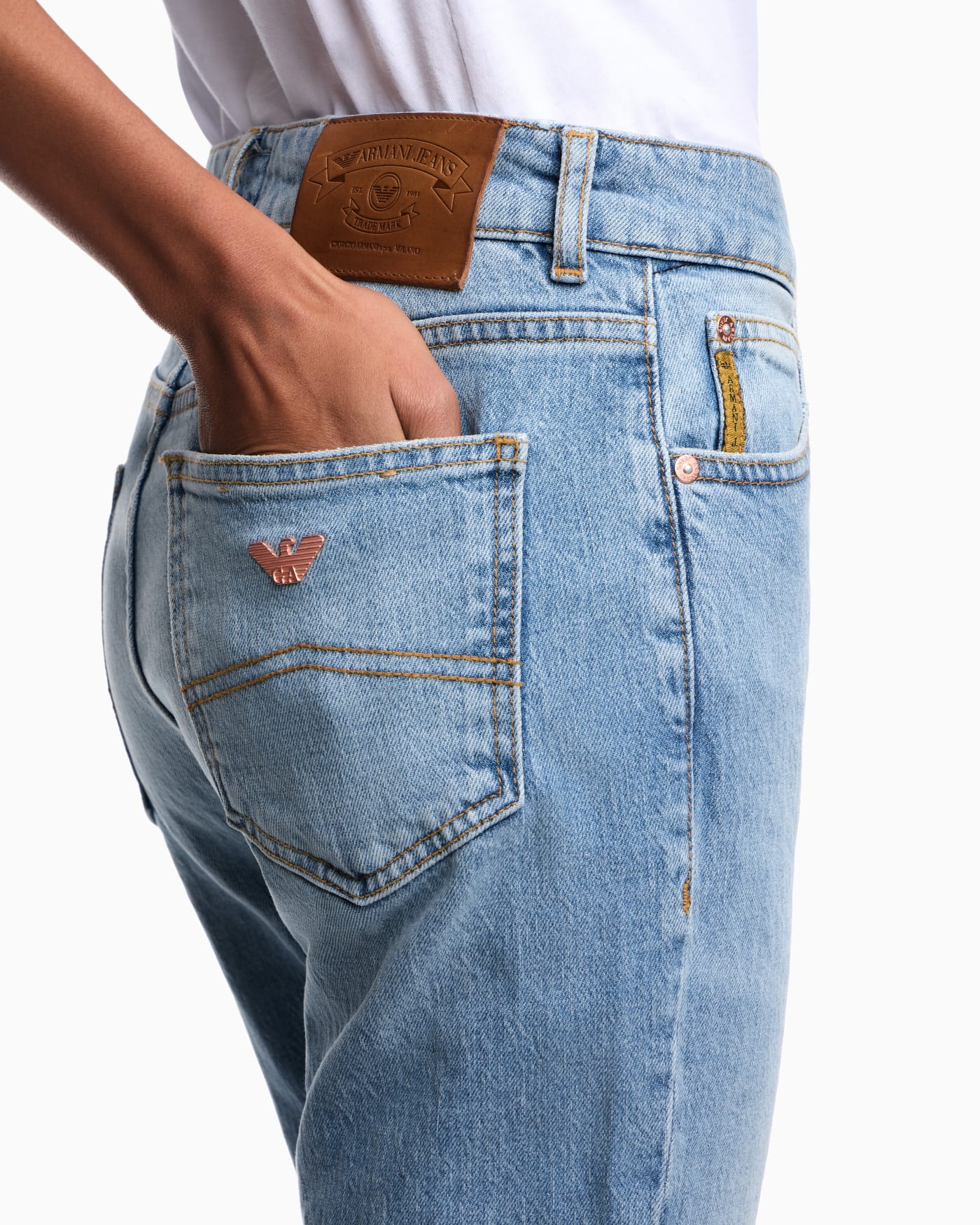 Jeans J7J bootcut fit in stretch denim Armani Jeans