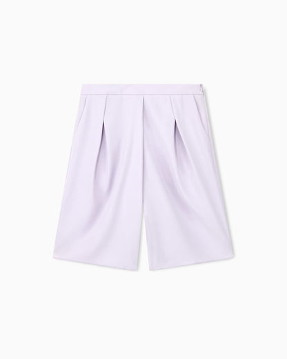 Bermuda shorts in techno cady with front pleats
