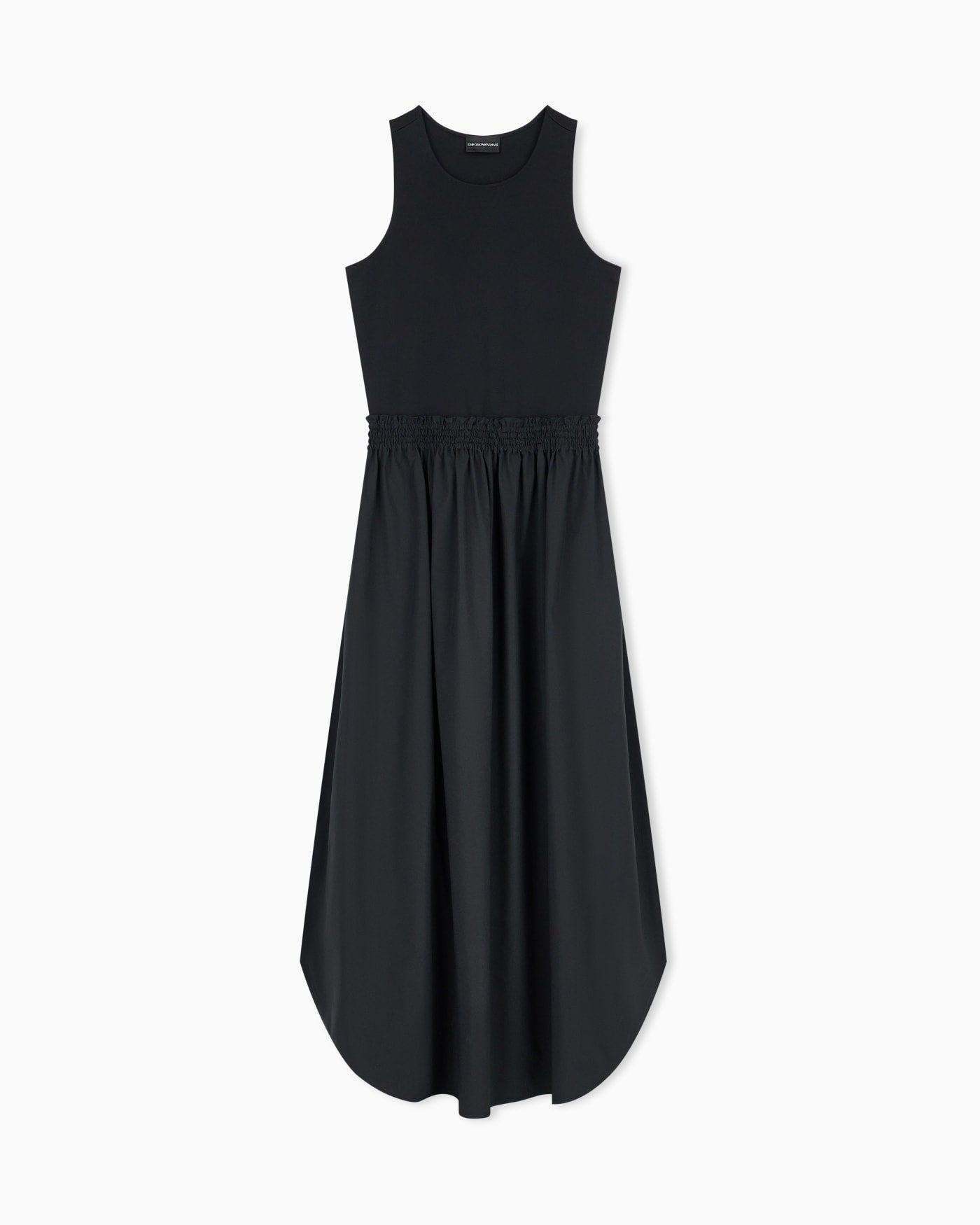 Sleeveless maxi dress in viscose with elasticized waist