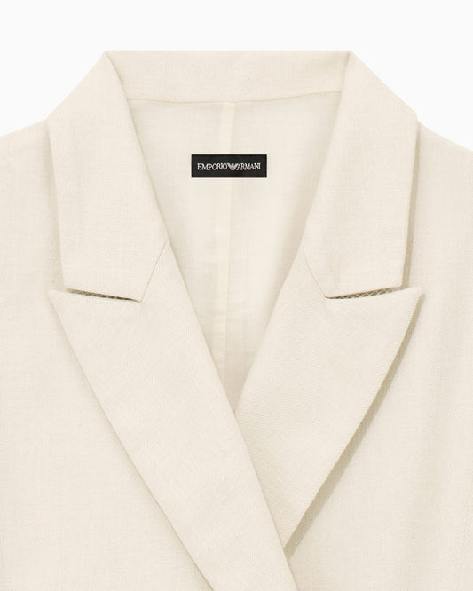 Waistcoat in cotton and viscose Lurex drill with lapels