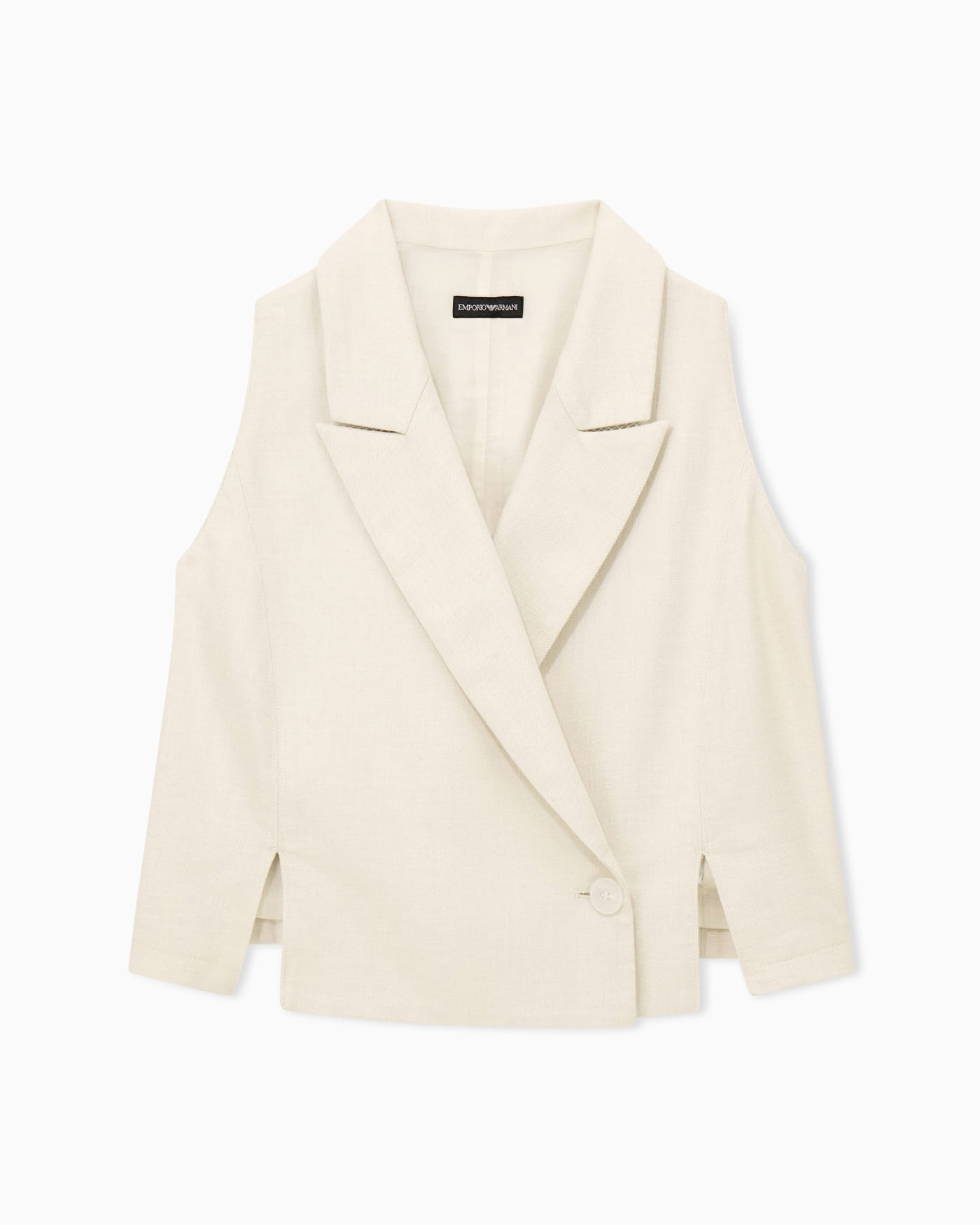 Waistcoat in cotton and viscose Lurex drill with lapels