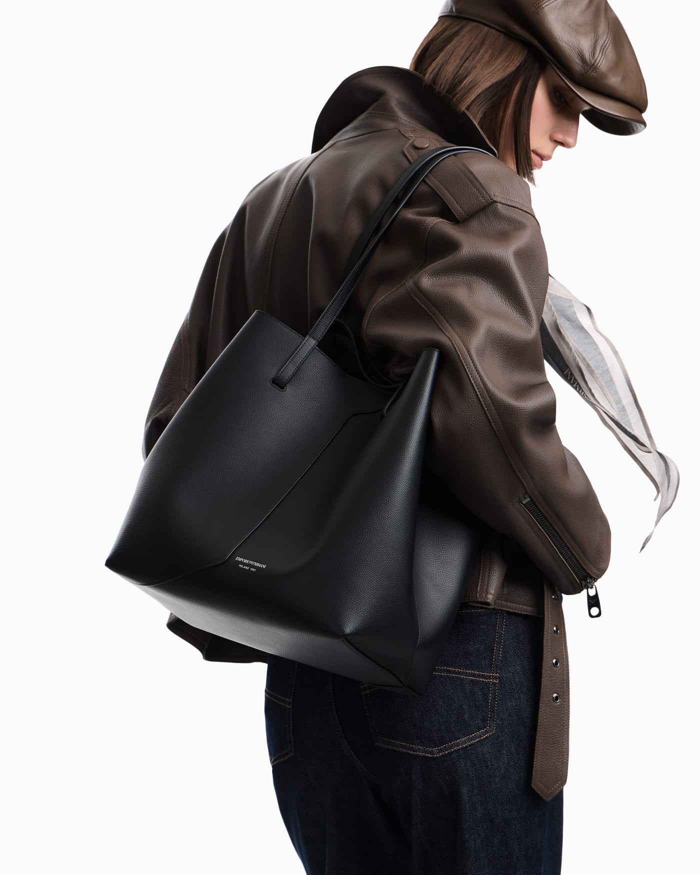 Emporio Armani 1981 leather shopper bag