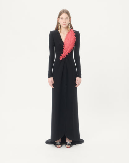 Embroidered Cady Couture Gown