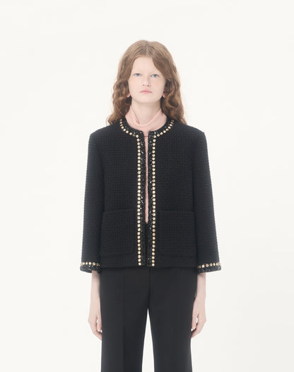 Embroidered Canestrello Tweed Jacket