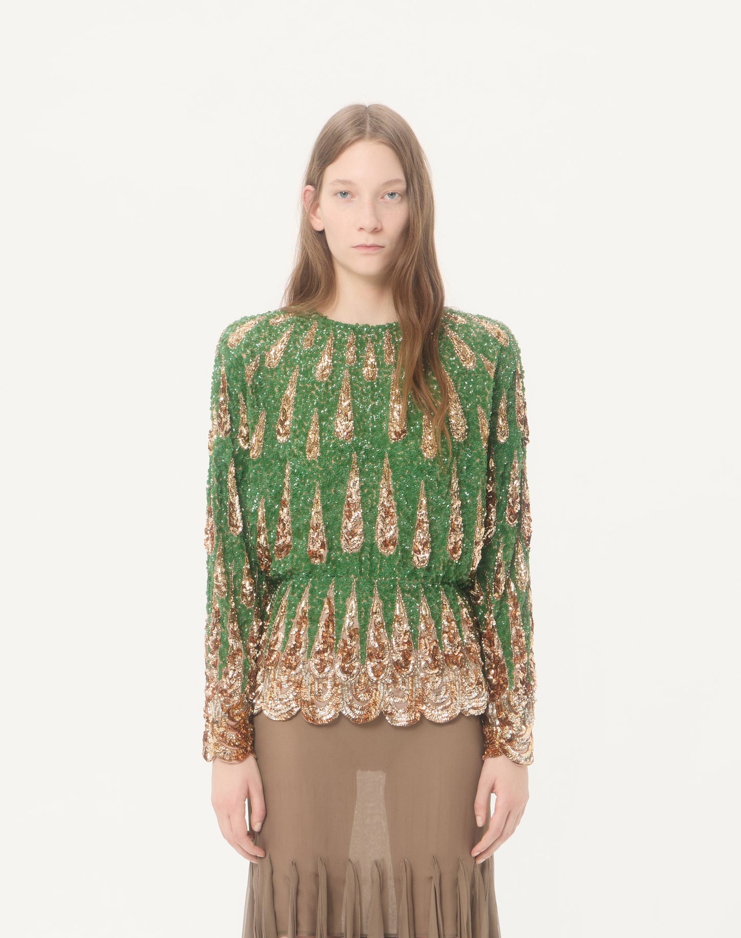 Embroidered Chiffon Top