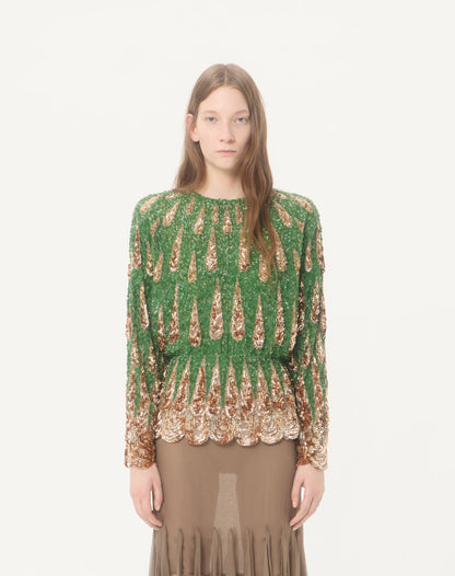 Embroidered Chiffon Top