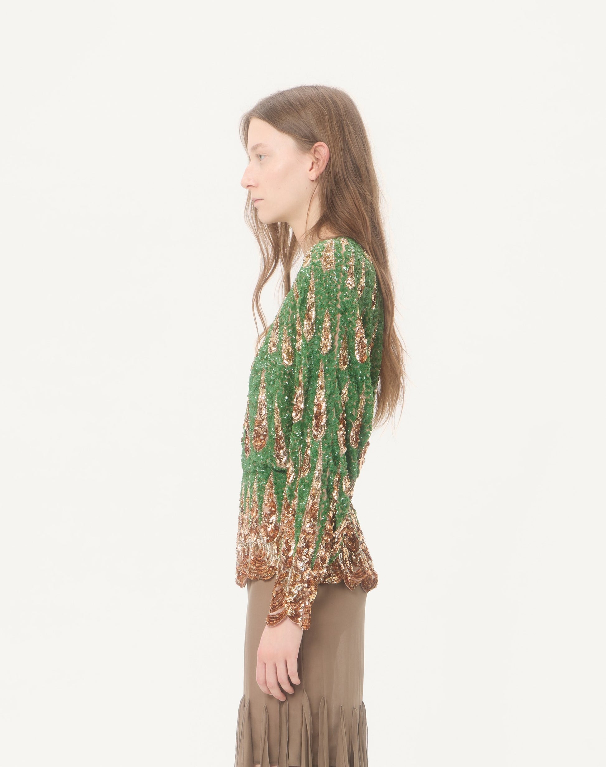 Embroidered Chiffon Top