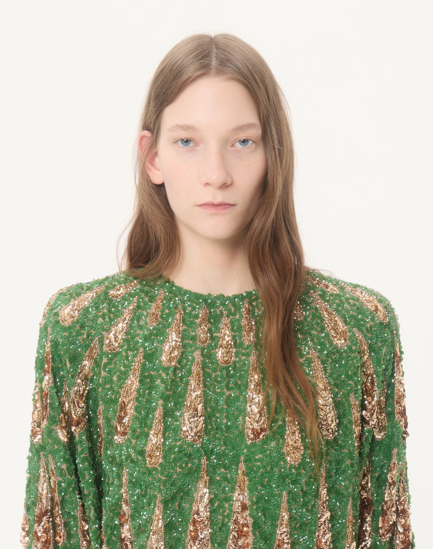 Embroidered Chiffon Top