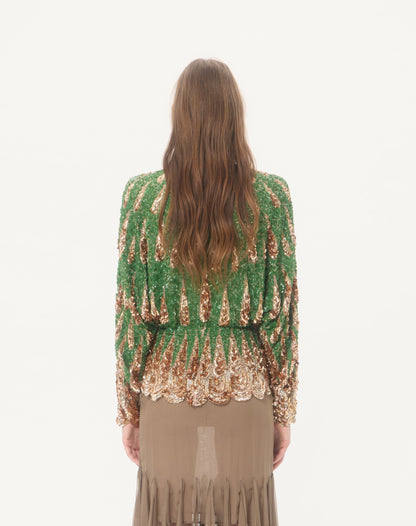 Embroidered Chiffon Top