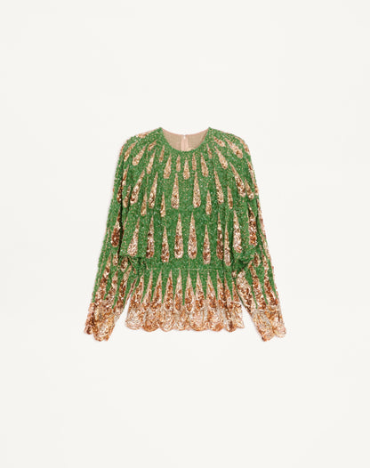 Embroidered Chiffon Top
