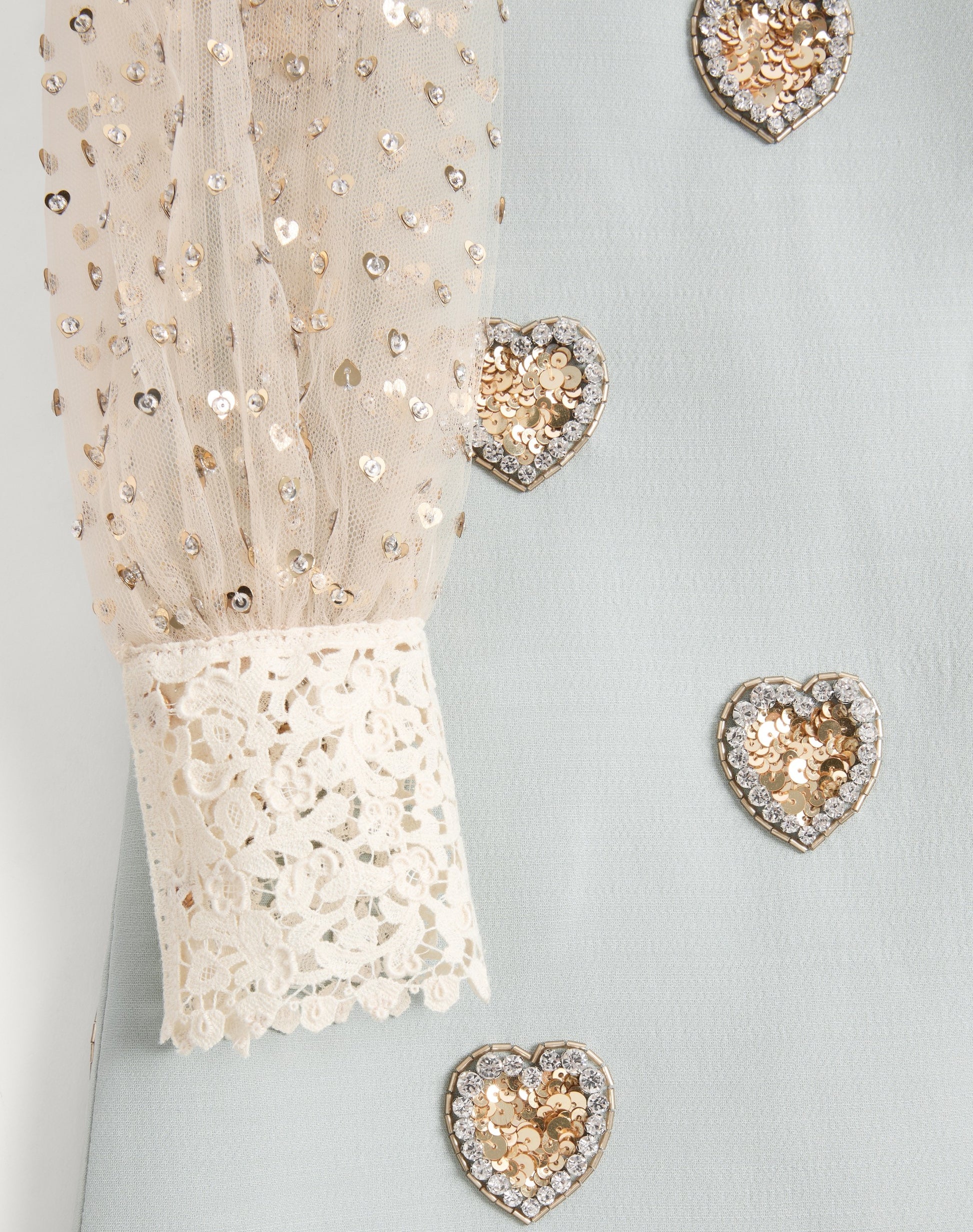 Embroidered Crepe Couture Short Dress