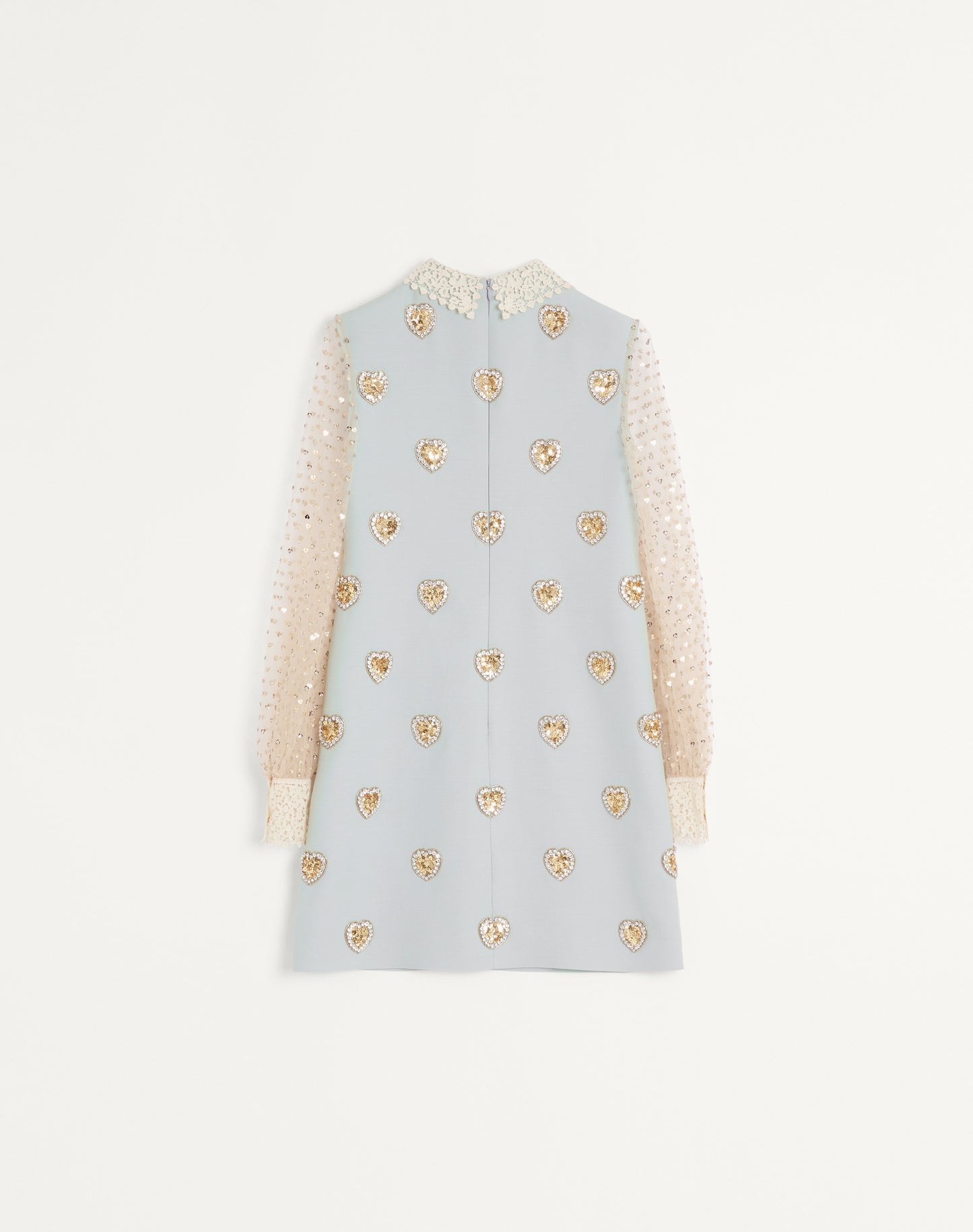 Embroidered Crepe Couture Short Dress