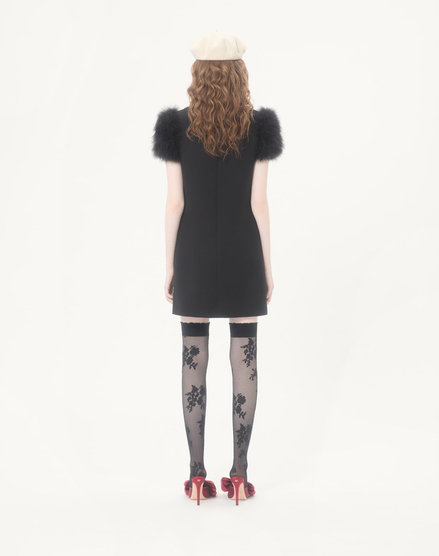 Embroidered Crepe Couture Short Dress