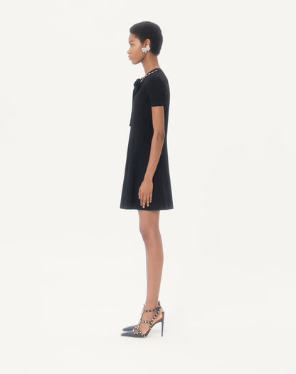 Embroidered Knit Dress