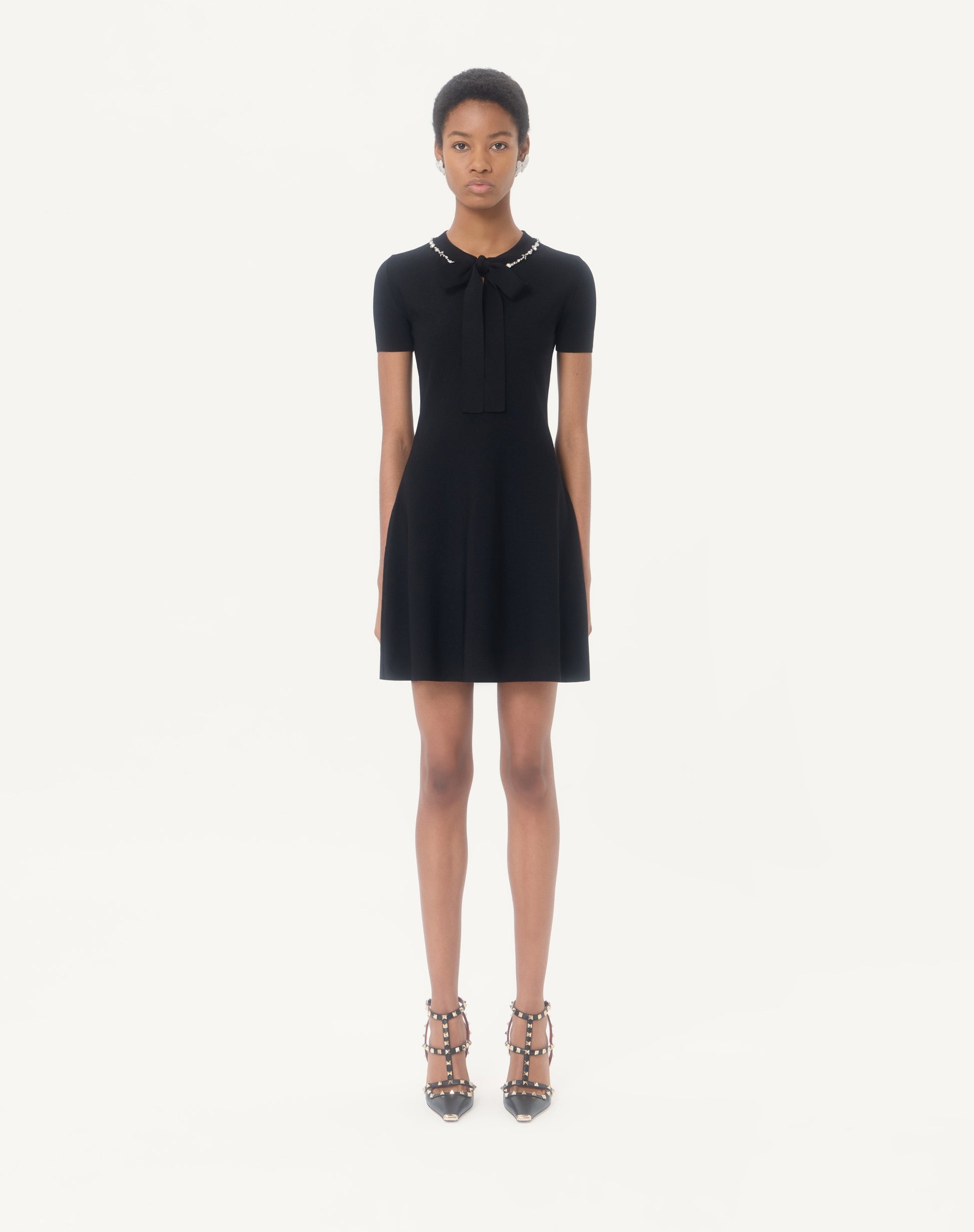 Embroidered Knit Dress