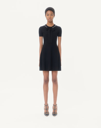 Embroidered Knit Dress