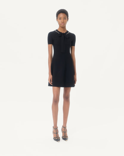 Embroidered Knit Dress