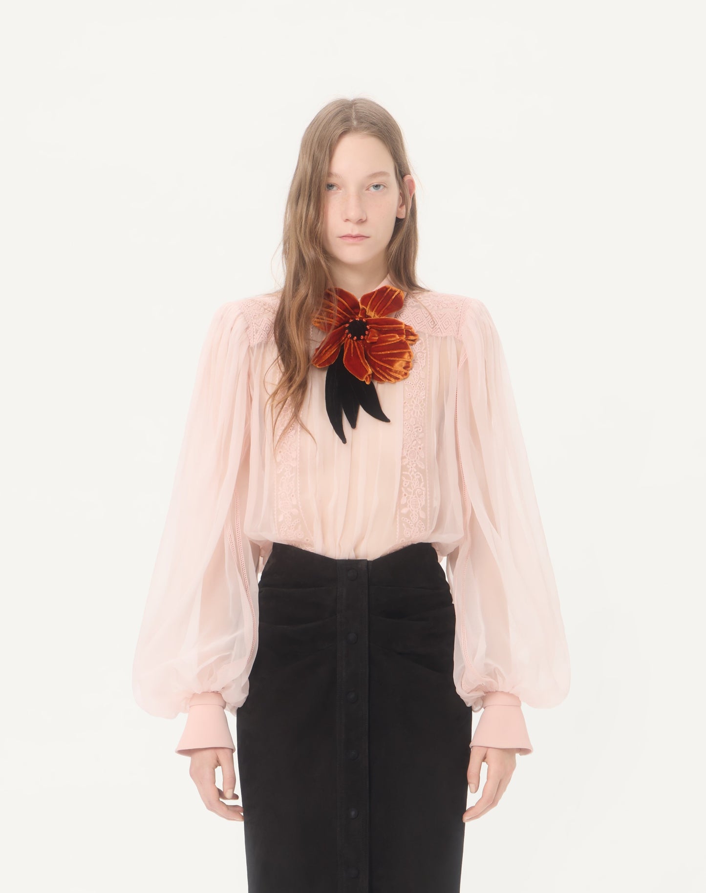 Embroidered Organza Top
