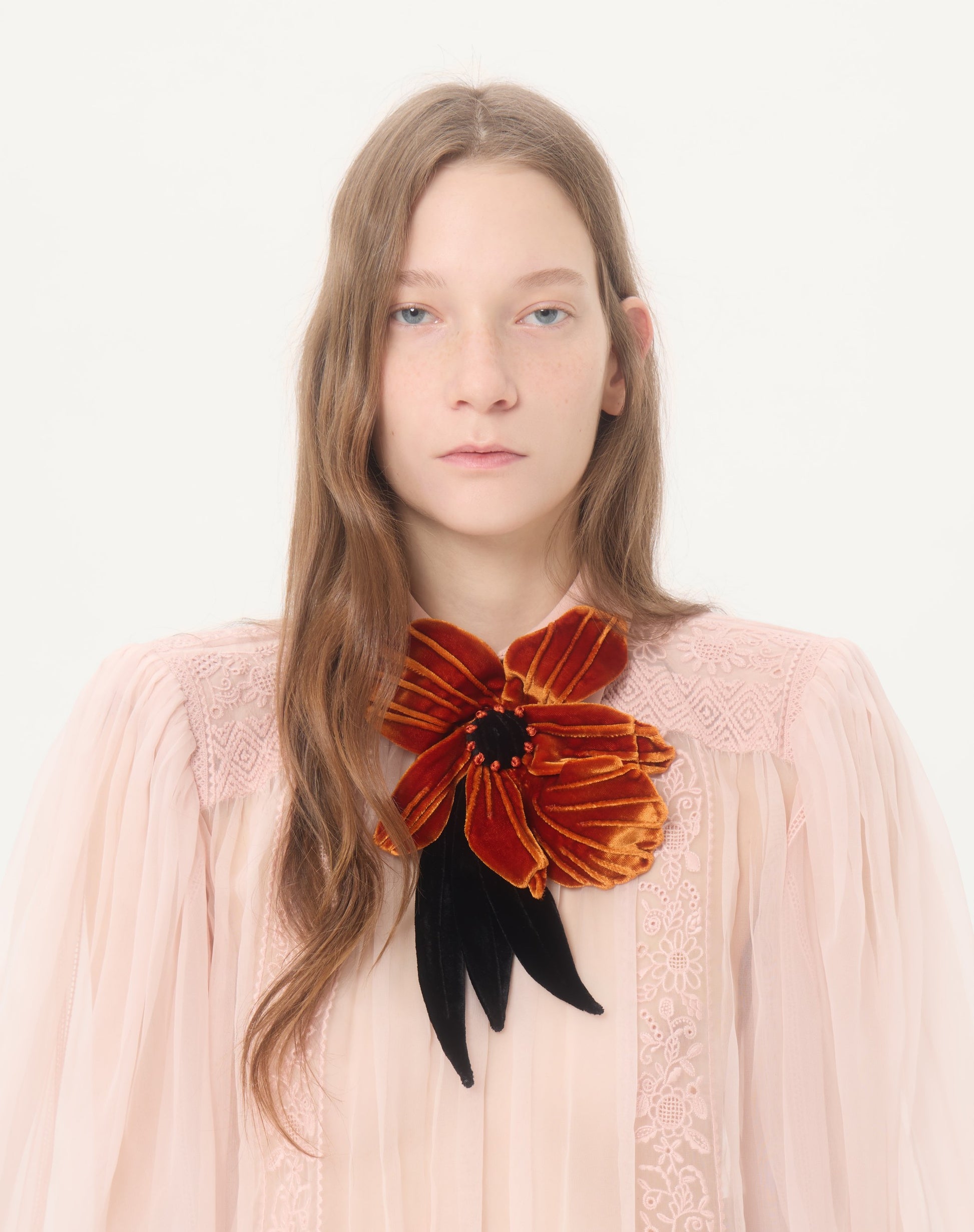 Embroidered Organza Top
