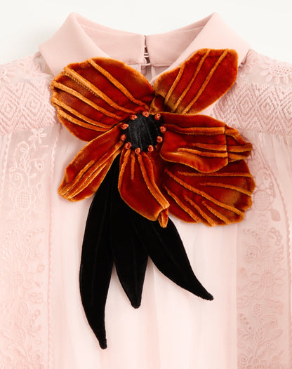 Embroidered Organza Top