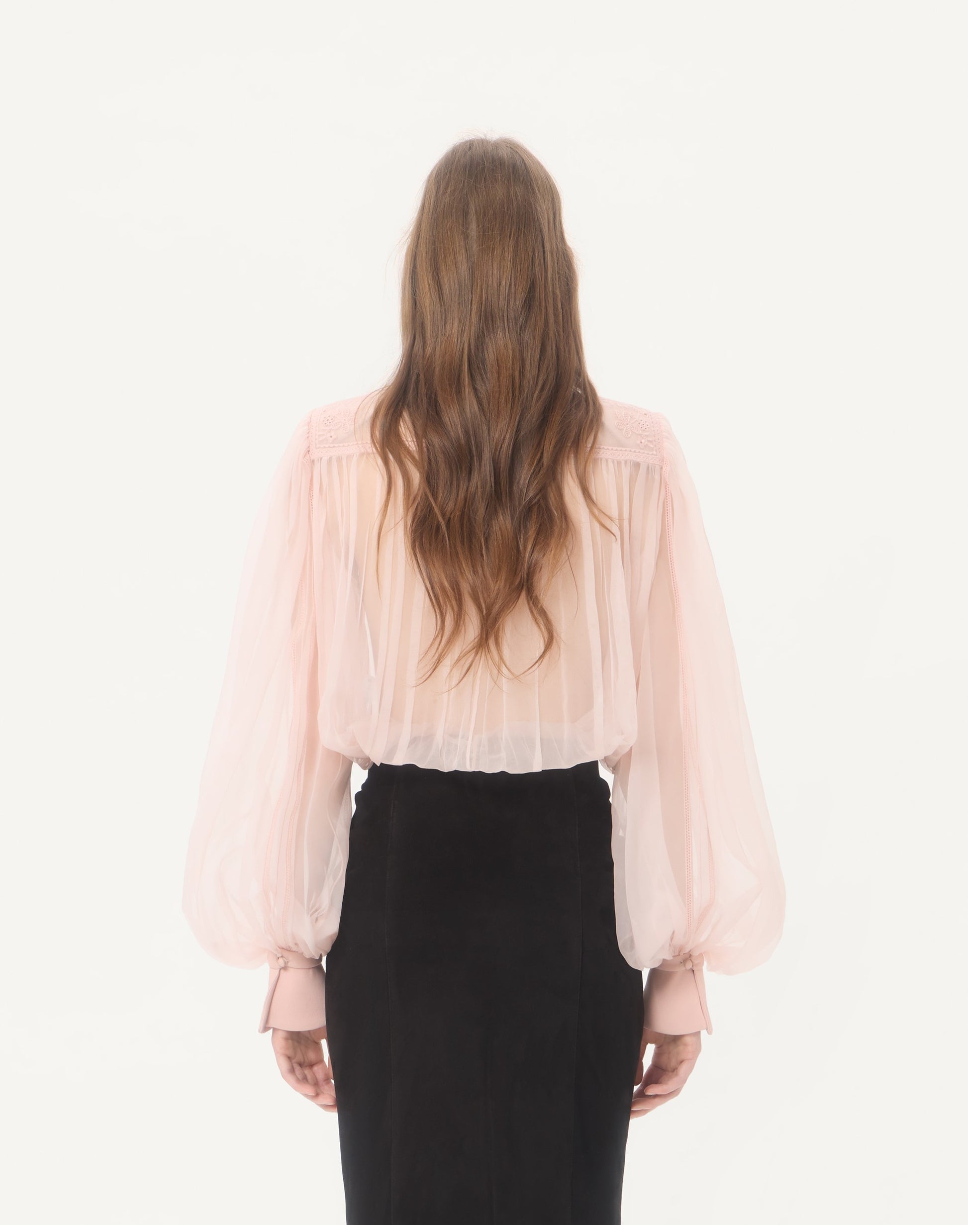 Embroidered Organza Top