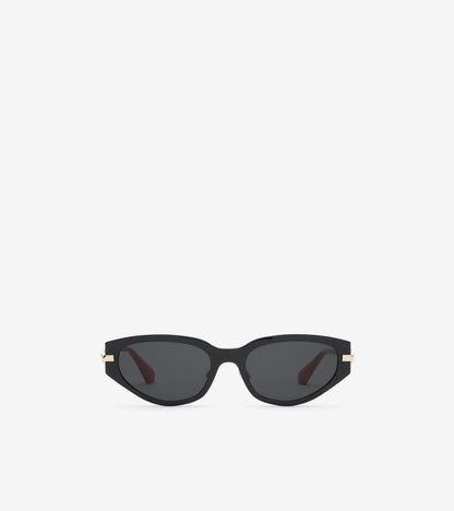 Knight Metal Cat-eye Sunglasses in Black