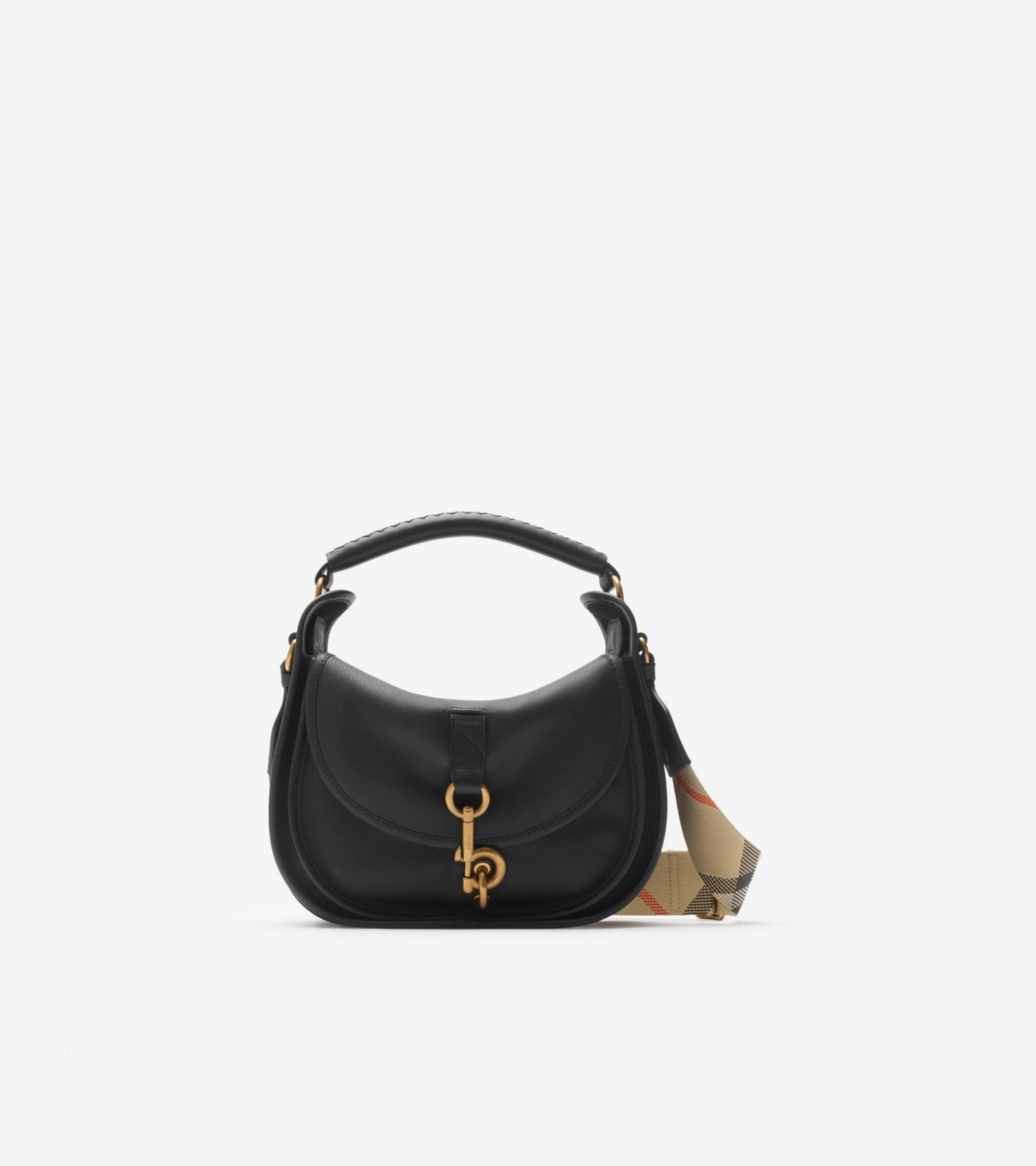 Small B Clip Messenger Bag in Mushroom beige