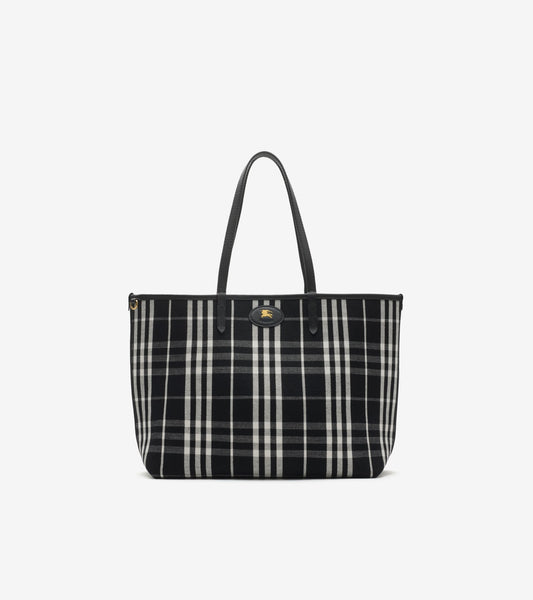 Medium Reversible Bloomsbury Tote in Black/calico beige