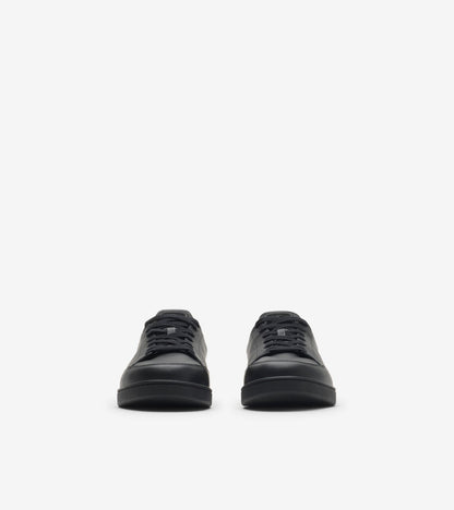 Leather Set Sneakers in Black/sand beige