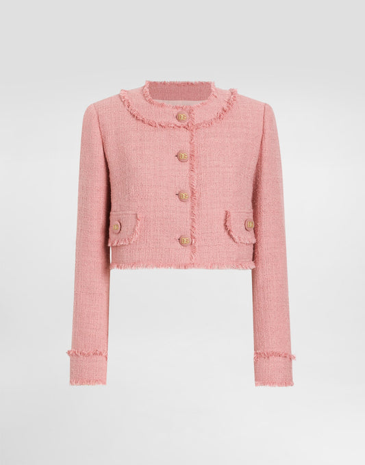 Short raschel tweed jacket