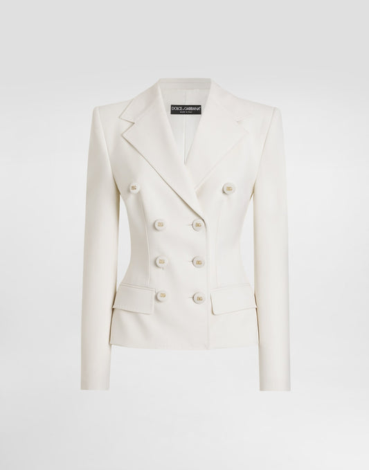 Double-breasted twill jacket