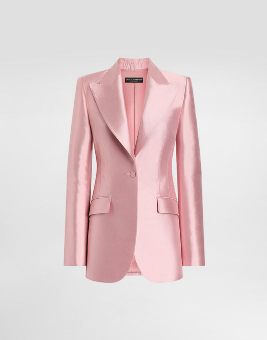 Silk shantung single-breasted jacket