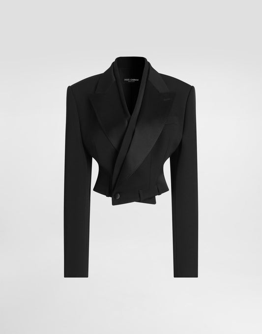 Sicilia double-breasted jacket in wool gabardine
