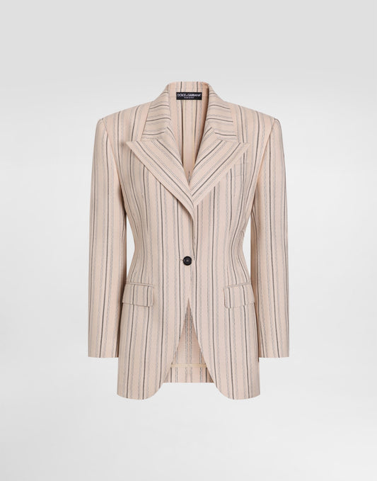 Single-breasted jacket in regimental pinstripe