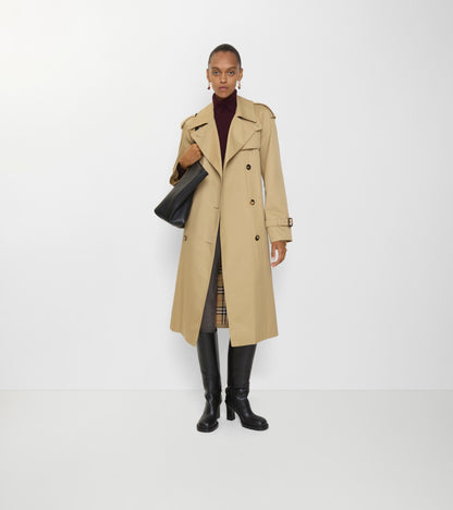 Long Castleford Trench Coat in Beige