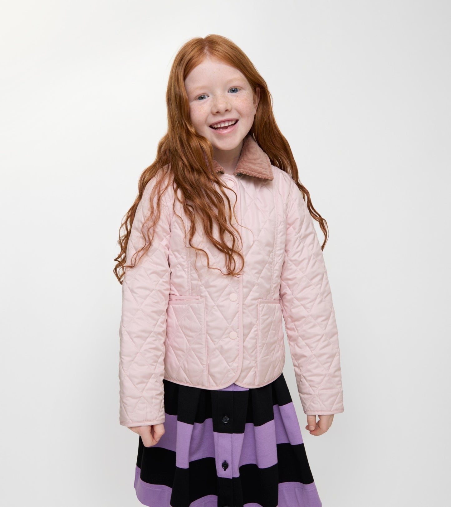 Quilted Barn Jacket in Light pink
