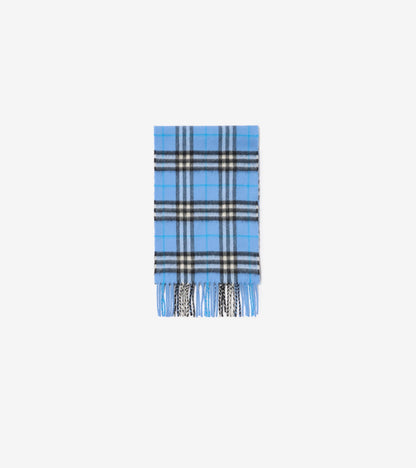 Check Cashmere Scarf in Cornflower blue - Children